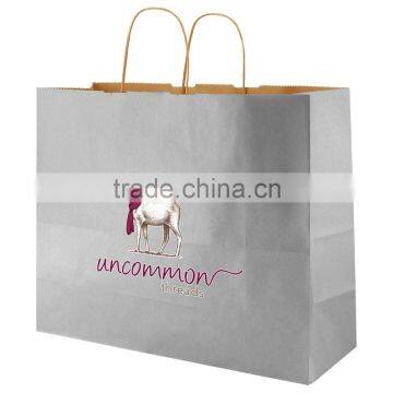 USA Made Precious Metal Kraft Shopping Bag - Made of Natural Kraft Paper, Dimensions Are 16" x 6" x 13" and Comes With Your Logo photo-3
