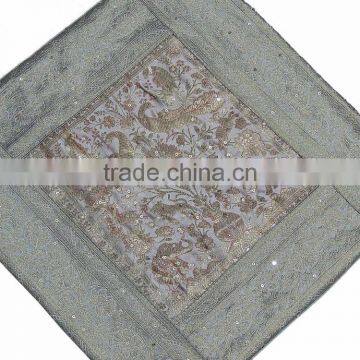 Gray Throw Pillow - Brocade Zari Sequin Elephant Couch Cushion Cover 16" photo-2