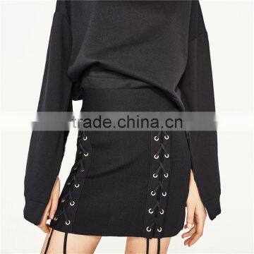 2017 OEM Spring Sexy Laced Short Skirts With Metallic Details photo-2