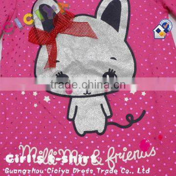 Lovely Teen Girl's Long Sleeve Cotton Knitting T-shirt With Carton Printing photo-4