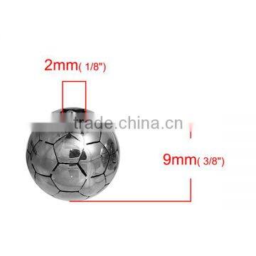 Wholesale Football Antique Silver 304 Stainless Steel 3D Spacer Beads photo-2