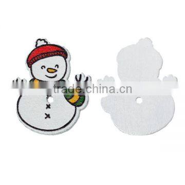 Wood Sewing Buttons Scrapbooking 2 Holes Christmas Snowman At Random photo-3