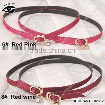 9 Colors PU Leather Shoelace Solid Leather Shoe Straps for High Heels photo-3