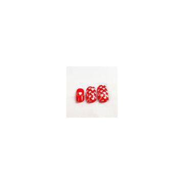 Beautiful Red White 3D Fake Nails Art Christmas False Nails With Heart Pattern