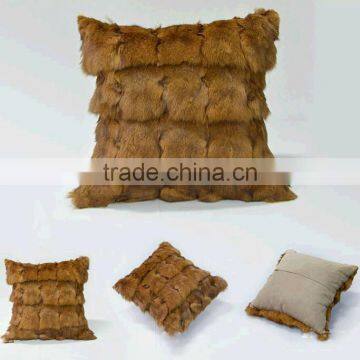 Brown Color Fox Fur Pillow/Wholesale And Retail