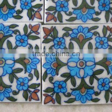 buy indian handmade jaipuri tiles /ceremic blue pottery tiles lot from india