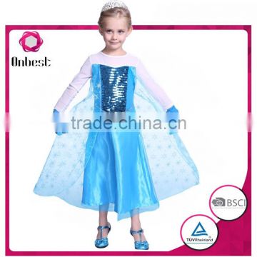 Frozen princess elsa costume cosplay costume wholesale elsa princess dress for kids