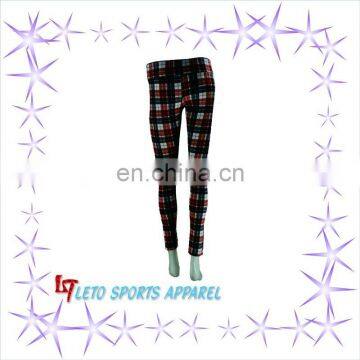 European Autumn Warm Ladies Pencil Pants Wholesale Plaid Stretch Slim Trousers