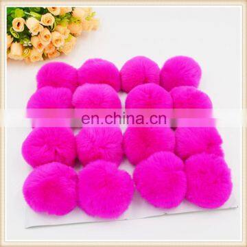 Factory wholesale Customize Size 8cm Genuine Colorful Rex Rabbit Fur Pom Poms