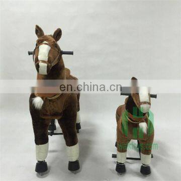 2017 Hot sale plush machanical riding horse,playful plush rocking horse for kids