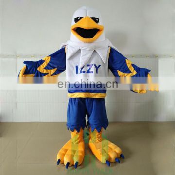 Vivid custom team eagle mascot costume with sportswear