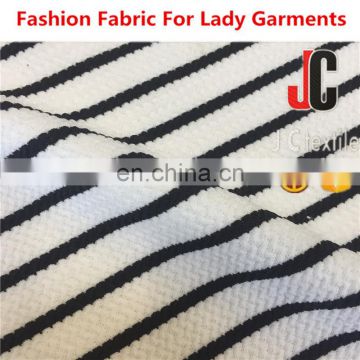 K13184 new fashion 100% polyester spandex jacquard white black knit fabric