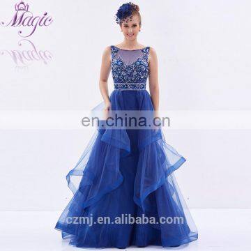 2017 new style beaded long prom dress ball gown