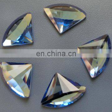 fan-shaped wholesale glass flat back beads trimming