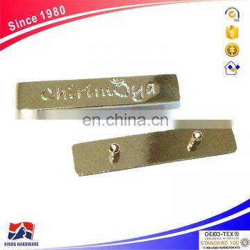 Hot sale Zinc alloy Handbag logo metal plate garment metal ey