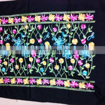 embroider triangle scarf with fringe 180*70cm lady's scarf woman triangular shawl triangle lace scarf