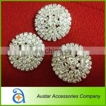 Round 30mm clear rhinestone embelishment buckle for wedding invitation card