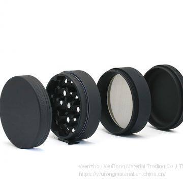 D63mm& H48 mm Aluminium Alloy Rubber Paint Grinder 4-layer Plat Smoke Grinder as Colorful Cigar Crushing Accessory for Tobacco,smoke,cigarette photo-2