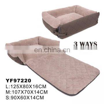 Wholesale Grey Multifunctional Soft Quilting Plush Pet Bed photo-2