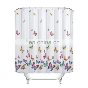 Butterflies Decoration Natural Botanic Parks Springtime Festive Season Multicolor Shower Curtain Set