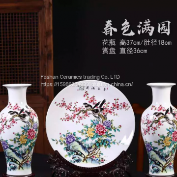 High-end gifts custom ceramic vase three-piece set