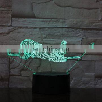 War Plane Fighter Aircraft 3D Night Lights Table Lamp Multi Colors Military Jet Plane With USB Power Decor Gift photo-2