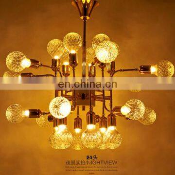 Hot Sale Modern Creativity Lighting Metal Frame Glass Lampshade Pendant Lamp Lighting photo-6