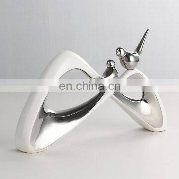 Silver Ceramic Bird Ornaments Home Hotel Fancy Crafts Decoration photo-4