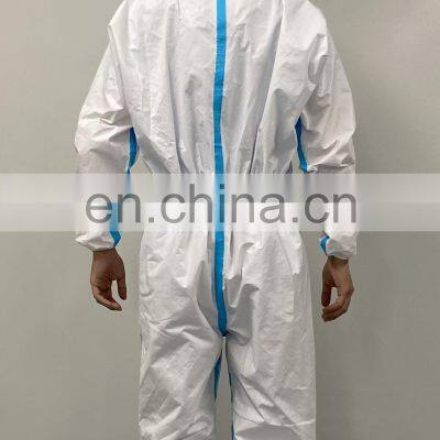 Disposable CE Cat III Type 3B/4B/5B/6B Protective Clothing Overalls Ppe Chemical Elastic Waistband & Cuffs Protection Coverall photo-3