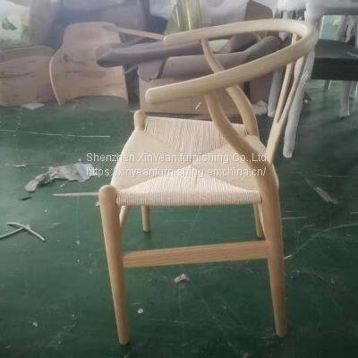 Beech Wood and Paper Cord Dining Chair Wishbone Chair Original Price Wishbone Chairs Walnut photo-3