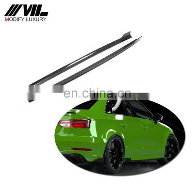 New popular stylish carbon fiber side skirt for Audi S3 RS3 Sedan 2014-2019