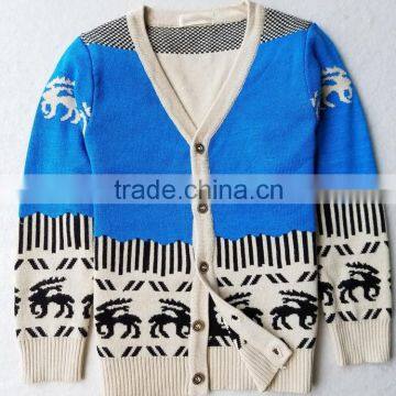 Pure cotton Sweater knitted design school cardigan for children