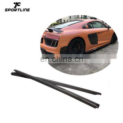 P Style Carbon Fiber R8 Side Skirts Extinsion for AUDI R8 Base Convertible 2-Door 2016-2018