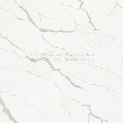 Malaysia Artificial Quartz Calacatta Marble looks Veining Big Slabs for kitchen