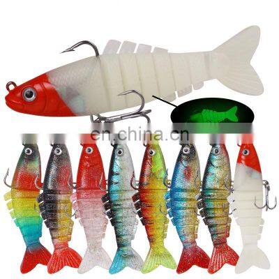 Amazon 8-section multi jointed 9cm 17.5g soft plastic jointed fishing lure for freshwater saltwater fishing