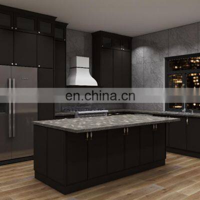 Modern Smart Kitchen Furniture Black Matt White Lacquer Melamine Kitchen Cabinets With Sinks
