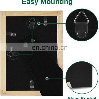 4x6 Picture Frames Photo Display Tabletop Wall Mount Solid Wood Photo Frame 2pcs/Set photo-5