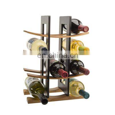 Home Collection Antique Wine Rack with Espresso Finish Natural Bamboo