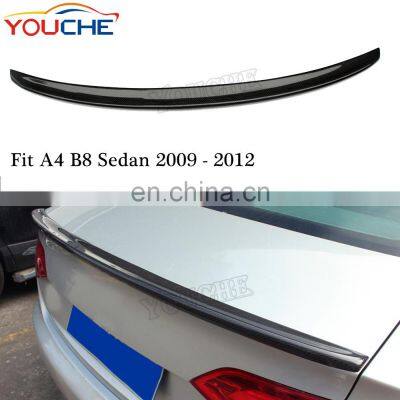 For Audi A4 B8 2009-2012 S4 style carbon fiber rear trunk wing spoiler