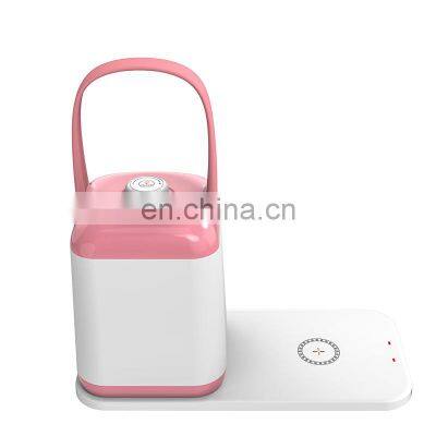 Portable night lights multifunction 2 in 1 Wireless Cell Phone Charger breastfeeding dimmable night light with charging pad
