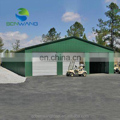 Galvanized prefab light steel structure car garage