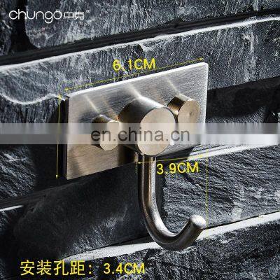 Bathroom Stainless Steel Metal Towel Robe Hooks Black Wall Mounted photo-4
