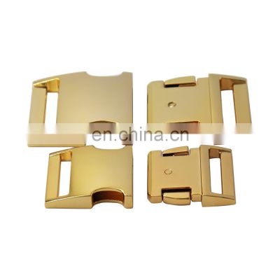 New 15Mm 25Mm 1 Inch Metal Brass Plated Gold Side Quick Release Curved Buckle For handbags