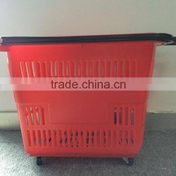 retail shopping Shopping Basket with casters and handle