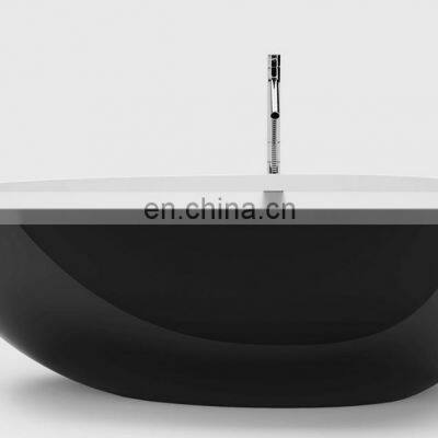Hot Sale Freestanding Round Bathtub, Black Granite Bathtub photo-4