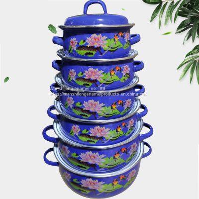 6pcs Vitreous Enamel Pot Enamel tableware
