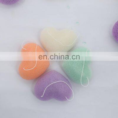 Heart Shape Natural Makeup Remover Puff Facial Cleaning Konjac Sponge