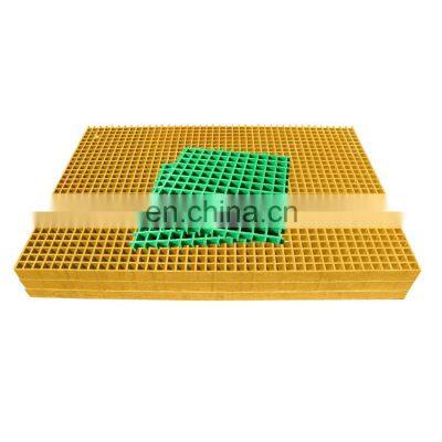 yellow orange gray black square mesh size FRP grid 15mm to 63mm thick frp grp fiberglass grating