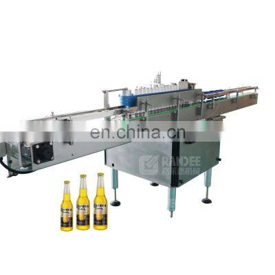 Square bottle wet glue labeling machine for juice wine beer filling bottling line