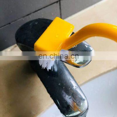 V Shape Portable Plastic Toilet Corner Scrubber Curved Cleaning Brush